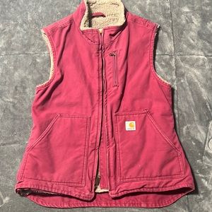 Dark berry colored carhartt vest